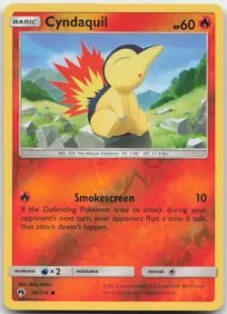 Cyndaquil 39/214 Reverse Holo SM - Lost Thunder Pokemon Card LP - Image 1