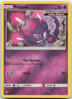 Poipole 107/214 Reverse Holo SM - Lost Thunder Pokemon Card LP - Image 1