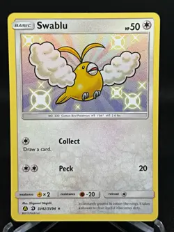 Pokemon TCG Swablu SV42/SV94 Hidden Fates Shiny Vault Shiny Holo Rare EN 2019 - Image 1