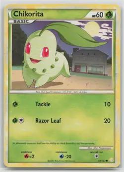 Chikorita 59/123 Common HeartGold & SoulSilver Pokemon Heavily Played - Image 1