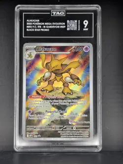 2025 POKEMON MEGA EVOLUTION POKEMON CENTER ETB PROMO #009 ALAKAZAM PSA 9 - Image 1