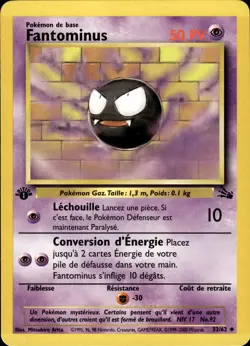 Gastly (Fantominus) - French WOTC 1st Edition Fossil 33/62 - NM - Pokemon - Image 1