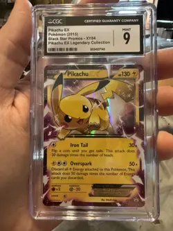 Pikachu EX XY84 CGC 9 2015 Black Star Promo Pokemon Card *some slab scratches* - Image 1