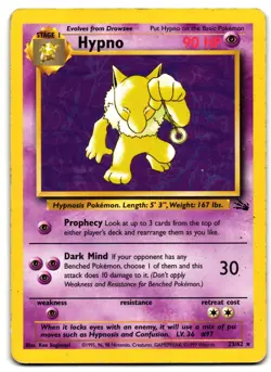 Hypno 23/62 - 🌊 Fossil Rare Pokemon TCG Unlimited 🖤 - DMG - Image 1