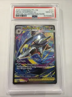 Mega Sharpedo ex 127/094 Pokemon Phantasmal Flames SIR Gem Mint PSA 10 - Image 1