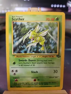 Pokemon Scyther TCG Jungle Non-Holo Rare Card 26/64 Unlimited LP - Image 1