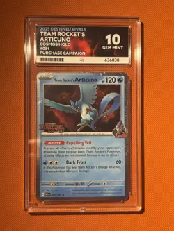 Pokemon TCG Articuno 051/182 Team Rockets Cosmo Holo 2025 Destined Rivals Ace 10 - Image 1