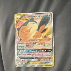 Pokemon Company Eevee & Snorlax GX 171/181 Team Up TAG TEAM Full Art Holo - Image 3