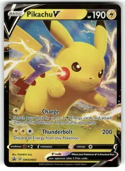 Pikachu V SWSH061 Holo Promo Sword & Shield Promo Pokemon Near Mint - Image 1