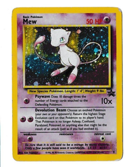Pokemon Card Mew Holographic Black Star Promo #9 Card HP/DMG - Image 1