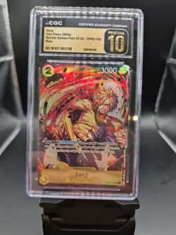 CGC 10 PRISTINE ENGLISH Sanji #OP03-102 2024 One Piece Bandai Games Fest '23 - Image 1