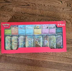Pokemon TCG Prismatic Evolutions Costco 8 Mini-Tin Bundle w/ Promo Cards NEW - Image 1