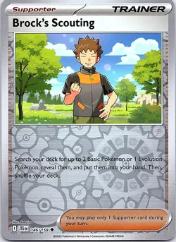 Brock's Scouting 146/159 Uncommon Journey Together Pokemon Reverse Holo NM - Image 1