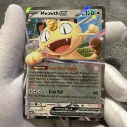 Pokemon TCG Meowth Ex 062/088 Perfect Order Glitter Holo Half Art NM Condition - Image 1
