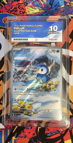 Piplup Phantasmal Flames Illustration Rare Holo 098/094 ACE 10 - Image 1