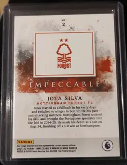 2024-25 Panini Impeccable #2 Jota Silva Rookie Card /65 Nottingham Forest - Image 3