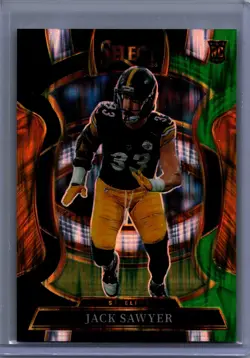 2025 Panini Select #53 Jack Sawyer Black and Red Prizm Shock - Image 1