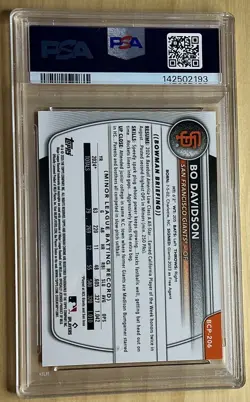 🔥2025 Bowman Chrome Sapphire Orange Bo Davidson /25 SSP PSA 10 💎Giants POP 2 - Image 2