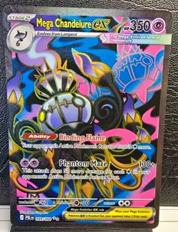 Mega Chandelure ex 009/084 Pitch Black Ultra Rare Pokemon Card NM - Image 1