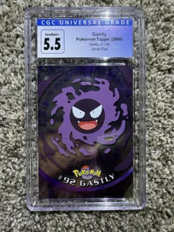 CGC 5.5 Gastly Foil Topps Animation Series 2 Pokemon Card - Image 1