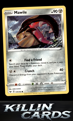 Mawile 129/202 Pokemon Common SWSH01: Sword & Shield Base Set Card NM - Image 1