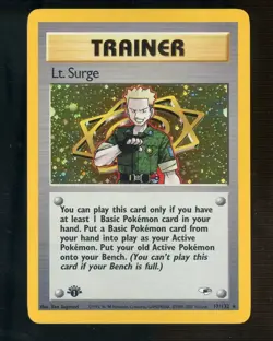Lt. Surge #17/132 1st Edition Pokemon Trainer Gym Heroes Holo Card - Image 1