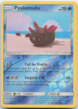 Pyukumuku 53/214 Reverse Holo SM - Unbroken Bonds Pokemon Card LP - Image 1