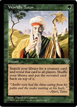 Worldly Tutor Magic: The Gathering Mirage Uncommon LP - Image 1