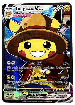 Luffy Pikachu Pokemon Card VCOS Holo Cosplay w/ Video - Image 1