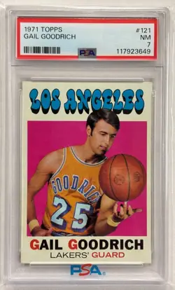 1971 TOPPS #121 GAIL GOODRICH PSA 7 NM LOS ANGELES LAKERS - Image 1