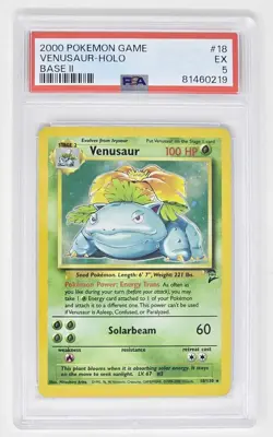 Venusaur (18/130) PSA 5.0 (2000) Pokemon Unlimited Base Set II - Image 1