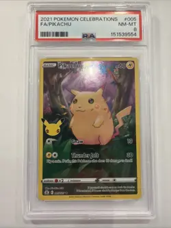2021 Pokemon Celebrations #005 Fa/Pikachu PSA 8 - Image 1