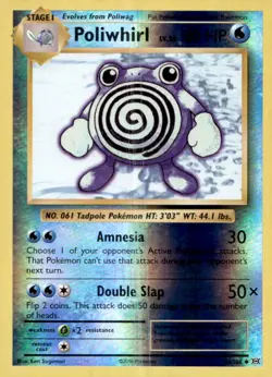 Poliwhirl 24/108 Uncommon Evolutions Cute Pokemon Reverse Holo Near Mint - Image 1
