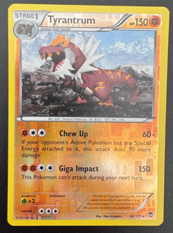 Pokemon TCG Tyrantrum 62/111 Furious Fists Reverse Holo LP - Image 1