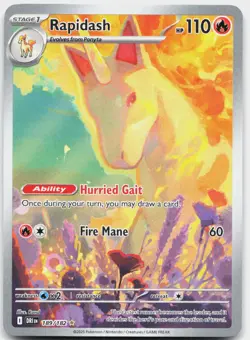 Rapidash 189/182 Illustration Rare Destined Rivals Pokemon Holo Near Mint - Image 1