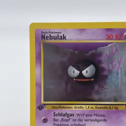 1st Edition Gastly (Nebulak) 50/102 - NM Near Mint German Base Set Pokemon Card - Image 3