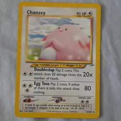 Pokemon TCG Chansey Neo Destiny 31/105 English Uncommon 90HP - Image 1