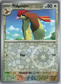 PIDGEOTTO 017/165 COMMON 151 POKEMON REVERSE HOLO - Image 1