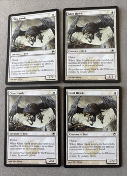 GLINT HAWK X4 4 4X Scars of Mirrodin MTG Magic the Gathering Cards - Image 1