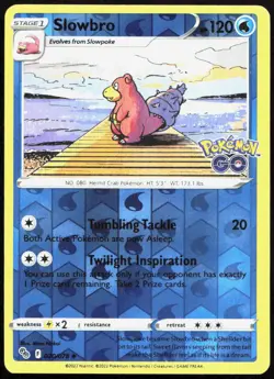 SLOWBRO 020/078 UNCOMMON POKEMON GO 2022 POKEMON REVERSE HOLO LP - Image 1