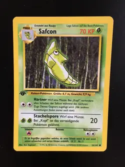 1st Edition Metapod (Safcon) 54/102 - NM Near Mint German Base Set Pokemon Card - Image 1