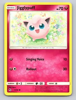 Jigglypuff 41/68 Common Hidden Fates Pokemon NM - Image 1