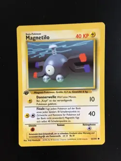 1st Edition Magnemite (Magnetilo) 53/102 - NM - German Base Set Pokemon Card - Image 1
