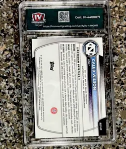 2025-26 Bowman Chrome Caleb Wilson Reptilian Refractor (RC) Graded 10 Gem Mint - Image 2