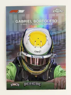 2025 Topps Chrome F1 Gabriel Bortoleto Helmet Collection Rookie RC #HC-10 - Image 1