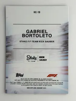 2025 Topps Chrome F1 Gabriel Bortoleto Helmet Collection Rookie RC #HC-10 - Image 2