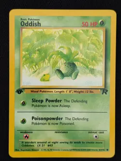 1st Edition Oddish 63/82 Team Rocket WOTC Pokemon Card TCG 2000 - Image 1