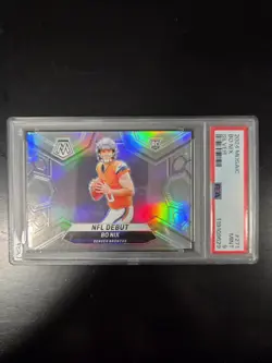 Bo Nix 2024 Rookie Mosaic Silver Nfl Debut PSA 9 - Image 1