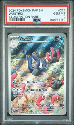 Pokemon TCG Wugtrio 224/091 2024 Paldean Fates Illustration Rare Card - PSA 10 - Image 1