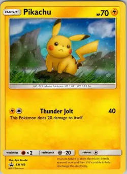 Pikachu - SM183 Holo Promo Sun & Moon Promo Pokemon Near Mint - Image 1